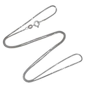 Estate Italy Sterling Silver 925 Box Chain Necklace 20"